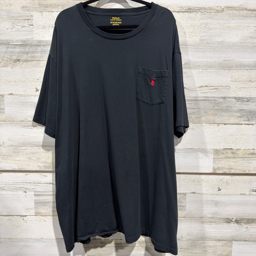 Polo Ralph Lauren Pocket T-Shirt Men 4XLT Black Pony Logo Classic *Flawed